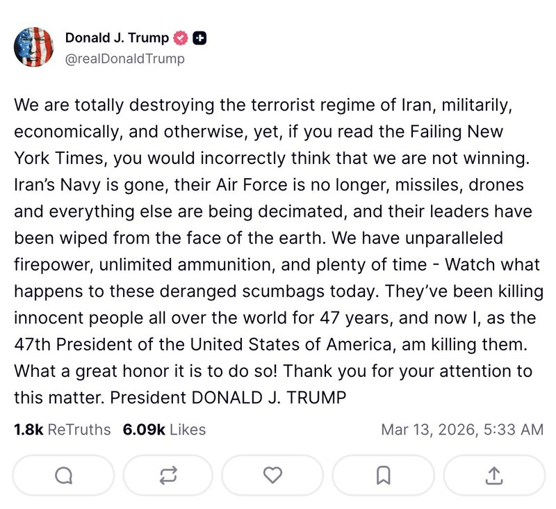 Skärmavbild: Truth Social